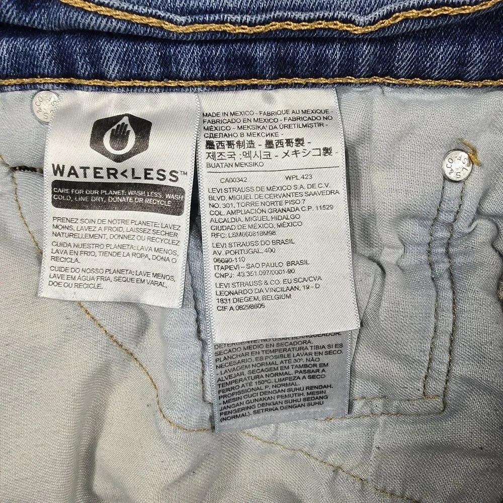 Levi's Men 34x34 Blue Jeans 514 Straight Fit Distressed Denim